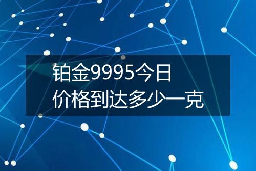 铂金9995今日价格到达多少一克