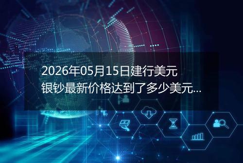 2026年05月15日建行美元银钞最新价格达到了多少美元一盎司