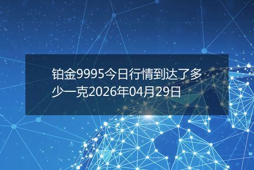 铂金9995今日行情到达了多少一克2026年04月29日