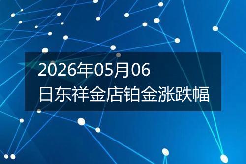 2026年05月06日东祥金店铂金涨跌幅
