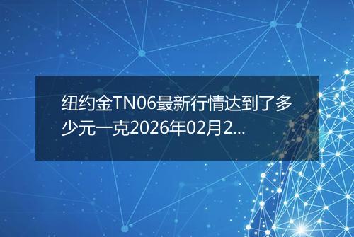 纽约金TN06最新行情达到了多少元一克2026年02月26日