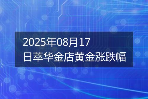 2025年08月17日萃华金店黄金涨跌幅