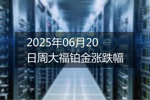 2025年06月20日周大福铂金涨跌幅