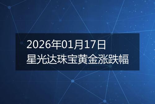 2026年01月17日星光达珠宝黄金涨跌幅