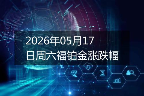 2026年05月17日周六福铂金涨跌幅