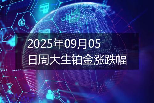 2025年09月05日周大生铂金涨跌幅