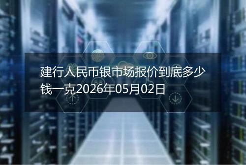 建行人民币银市场报价到底多少钱一克2026年05月02日