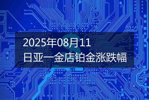 2025年08月11日亚一金店铂金涨跌幅