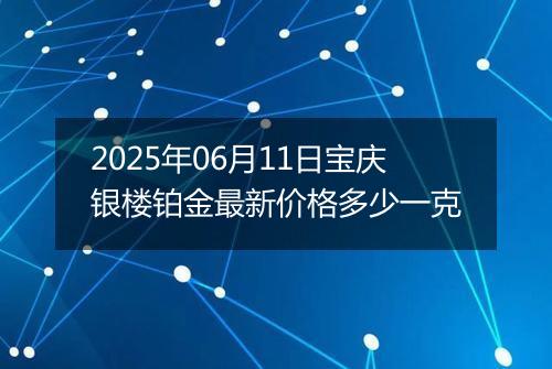 2025年06月11日宝庆银楼铂金最新价格多少一克