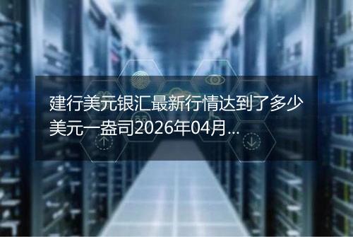 建行美元银汇最新行情达到了多少美元一盎司2026年04月09日