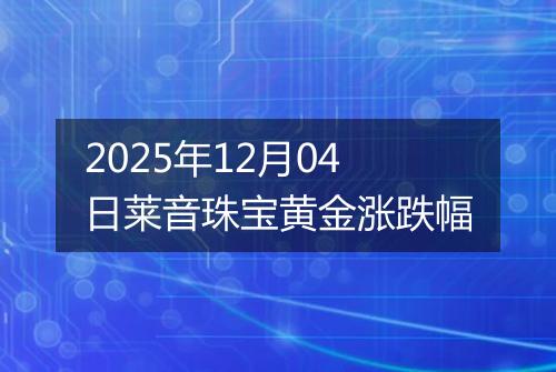 2025年12月04日莱音珠宝黄金涨跌幅