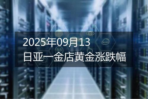 2025年09月13日亚一金店黄金涨跌幅