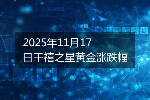 2025年11月17日千禧之星黄金涨跌幅