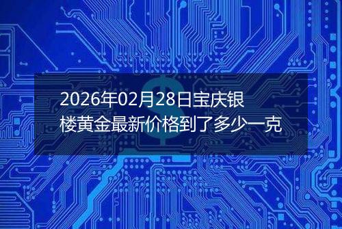 2026年02月28日宝庆银楼黄金最新价格到了多少一克
