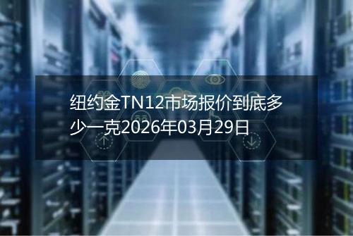 纽约金TN12市场报价到底多少一克2026年03月29日