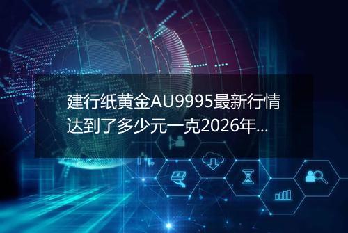 建行纸黄金AU9995最新行情达到了多少元一克2026年05月27日