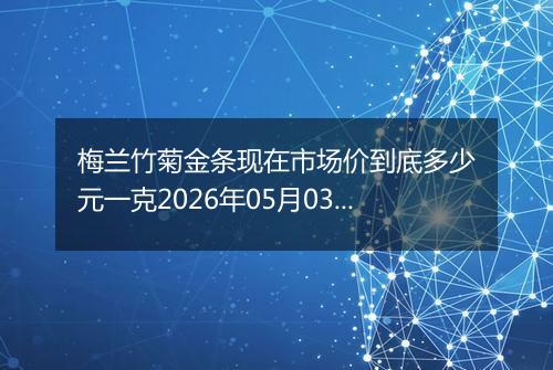 梅兰竹菊金条现在市场价到底多少元一克2026年05月03日