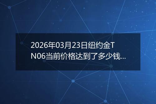 2026年03月23日纽约金TN06当前价格达到了多少钱一克2026年03月23日