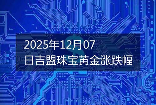 2025年12月07日吉盟珠宝黄金涨跌幅
