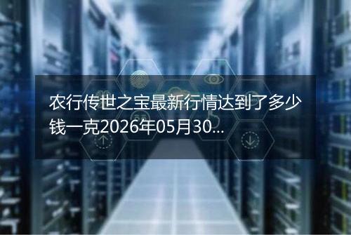 农行传世之宝最新行情达到了多少钱一克2026年05月30日